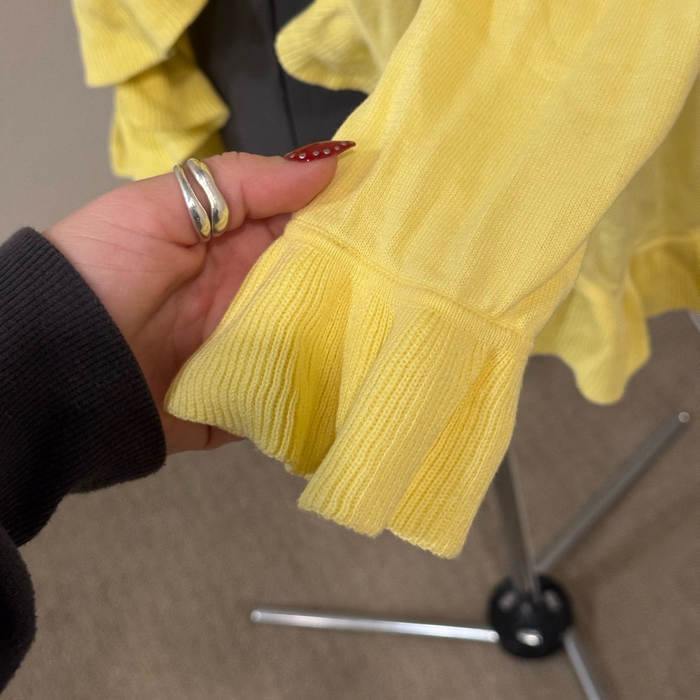 Yellow Ruffled Cardigan - Picture 4 of 6